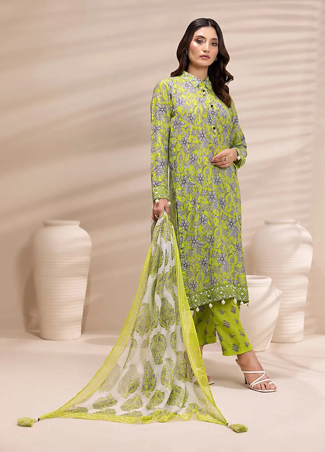 Salitex Printed Silk Lawn Suits Unstitched 3 Piece SUNS25ASI153UT - Summer Collection