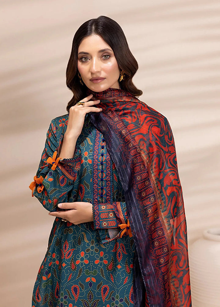 Salitex Printed Silk Lawn Suits Unstitched 3 Piece SUNS25ASI154UT - Summer Collection