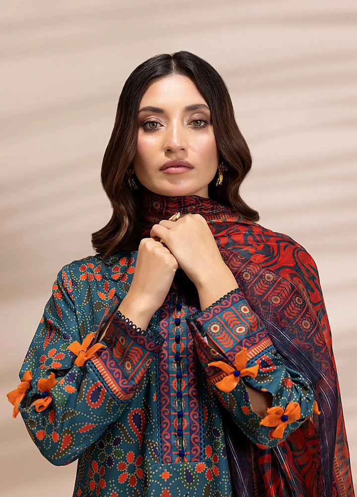 Salitex Printed Silk Lawn Suits Unstitched 3 Piece SUNS25ASI154UT - Summer Collection