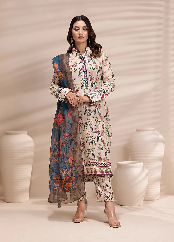 Salitex Printed Silk Lawn Suits Unstitched 3 Piece SUNS25ASI156UT - Summer Collection