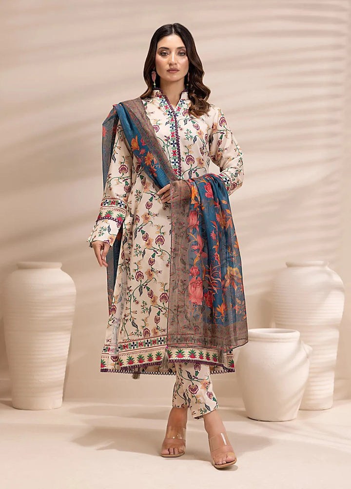 Salitex Printed Silk Lawn Suits Unstitched 3 Piece SUNS25ASI156UT - Summer Collection