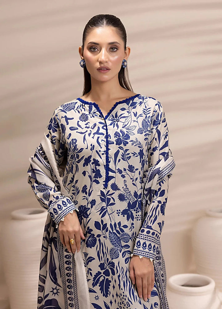 Salitex Printed Silk Lawn Suits Unstitched 3 Piece SUNS25ASI158UT - Summer Collection