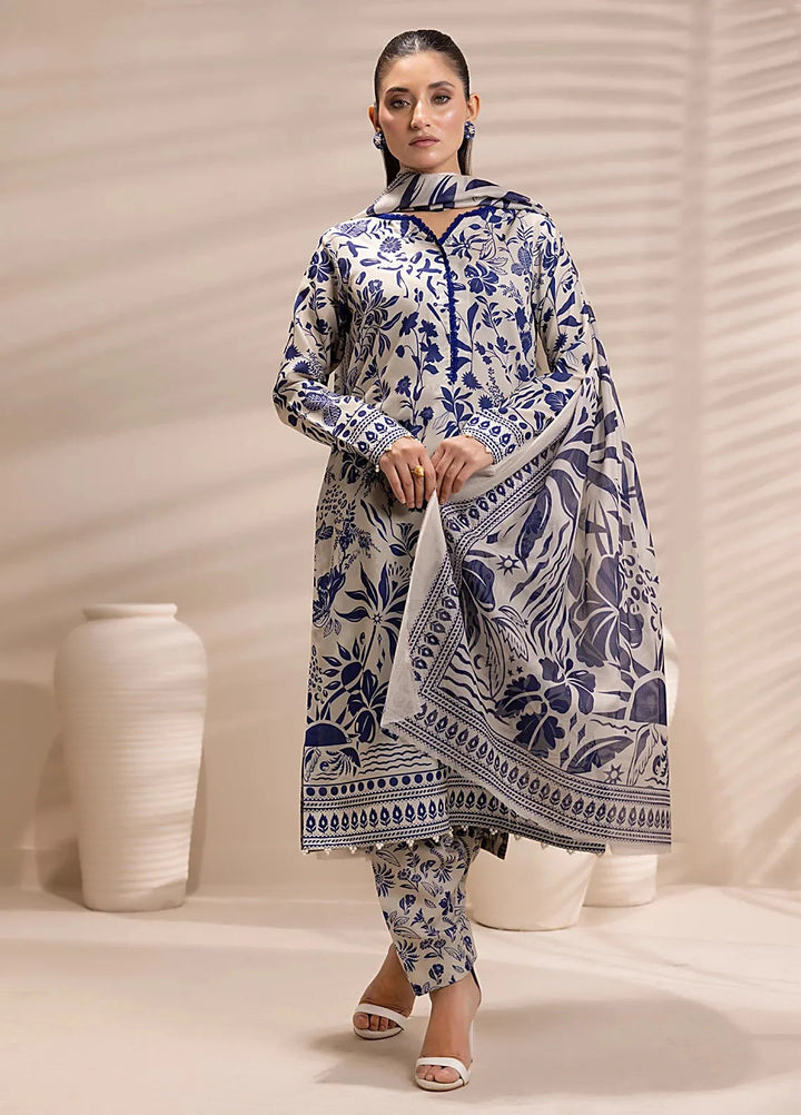 Salitex Printed Silk Lawn Suits Unstitched 3 Piece SUNS25ASI158UT - Summer Collection