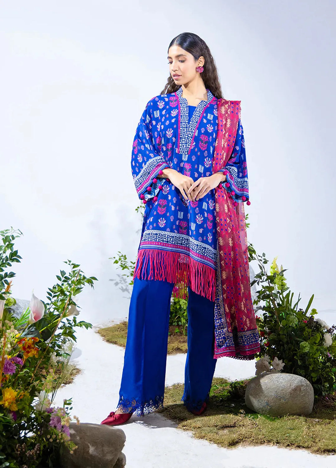 Salitex Printed Silk Lawn Suits Unstitched 3 Piece WUS3BS24SI3UT - Festive Collection