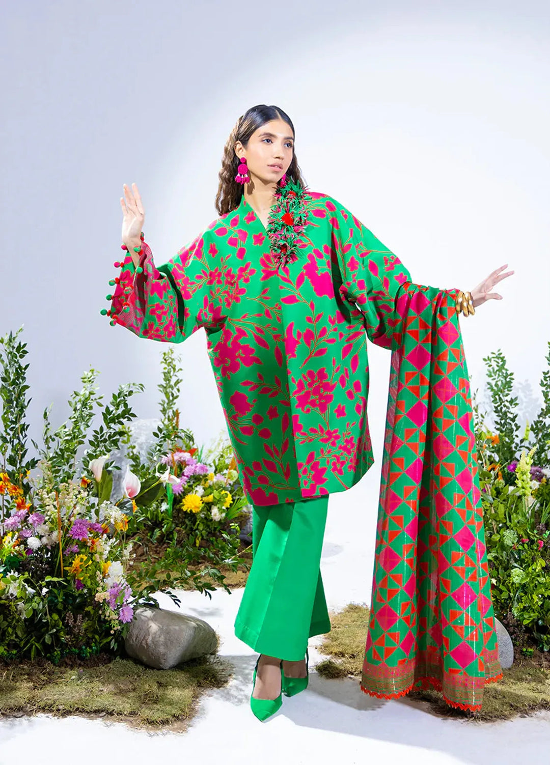 Salitex Printed Silk Lawn Suits Unstitched 3 Piece WUS3BS24SI4UT - Festive Collection