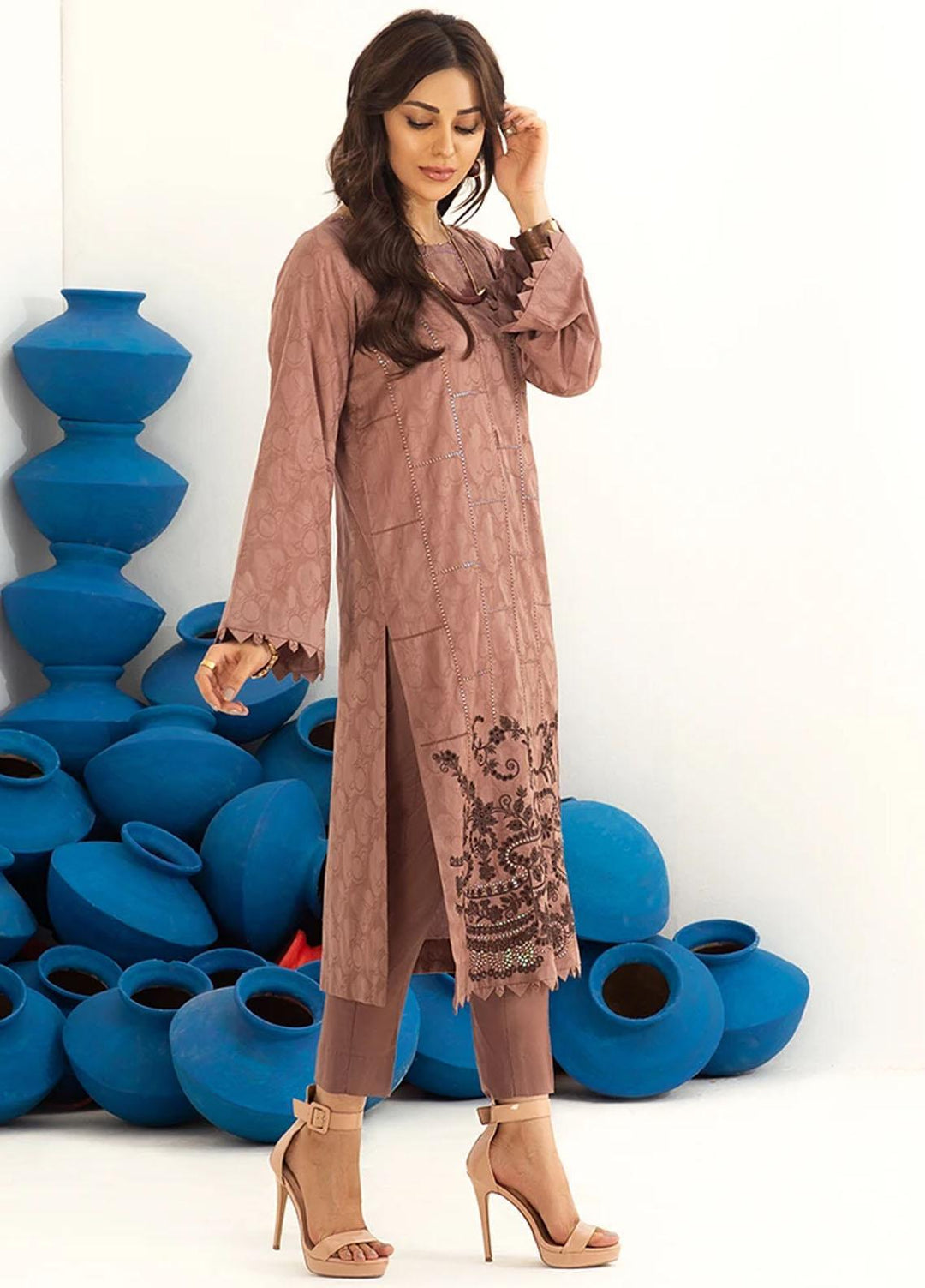 Salitex Embroidered Jacquard Suits Unstitched 3 Piece SL21SS WK-00766 - Winter Collection