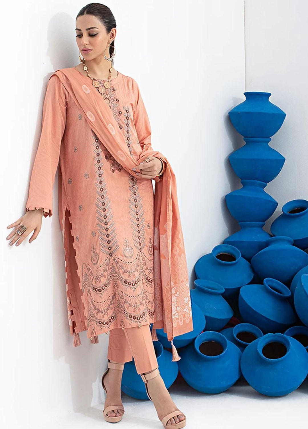 Salitex Embroidered Jacquard Suits Unstitched 3 Piece SL21SS WK-00771 - Winter Collection