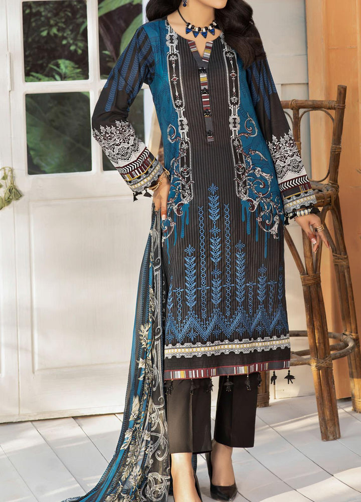 Salitex Embroidered Lawn Suits Unstitched 3 Piece ST21SK WK-00535-B - Summer Collection