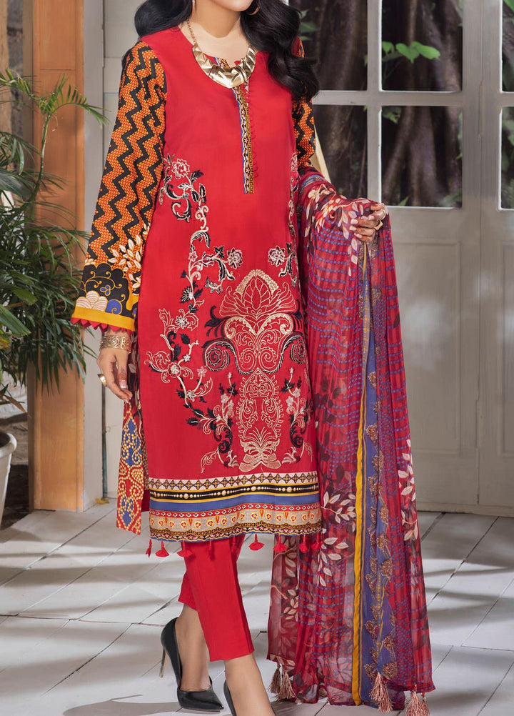 Salitex Embroidered Lawn Suits Unstitched 3 Piece ST21SK WK-00537-B - Summer Collection