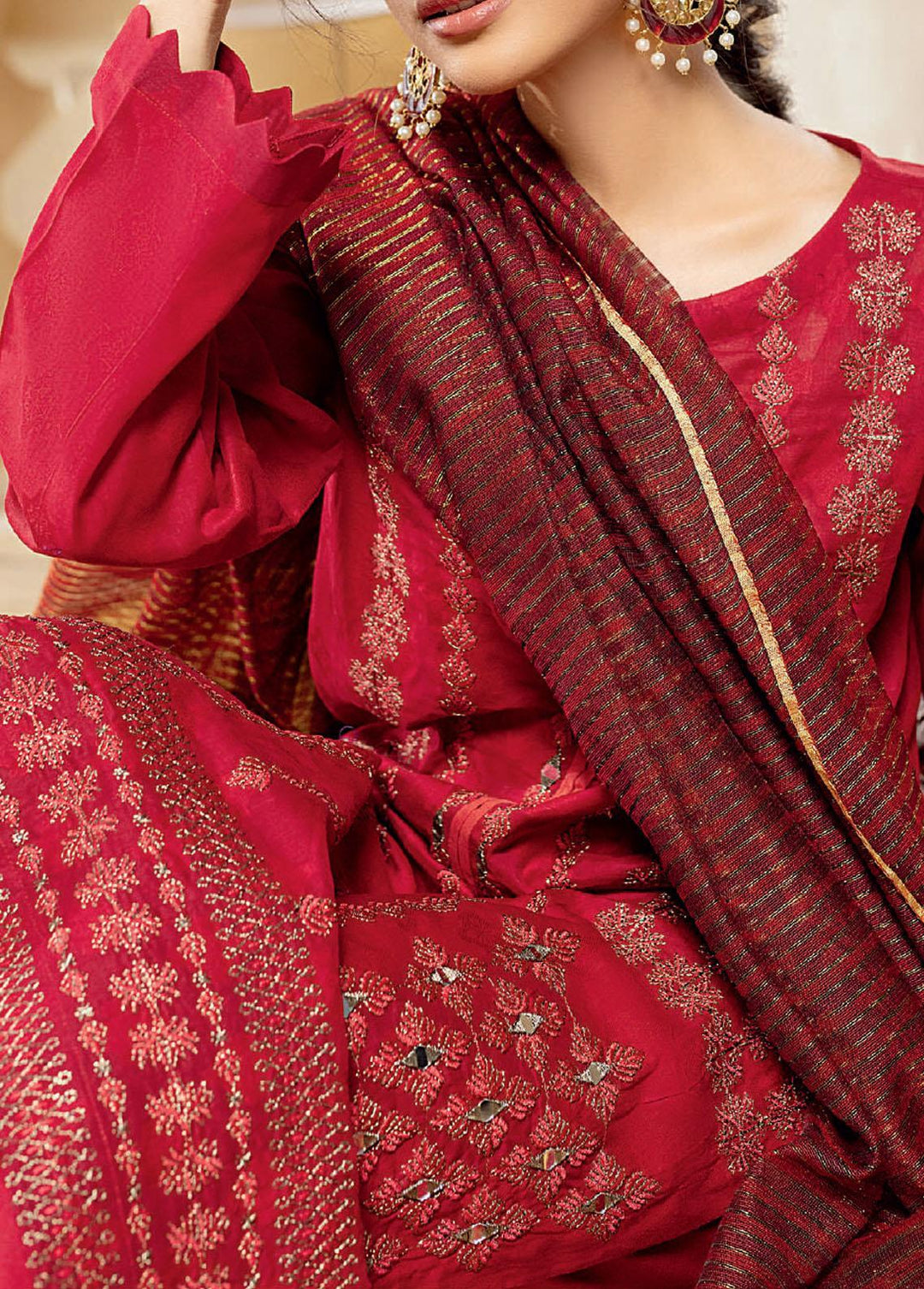 Zavish By Salitex Embroidered Lawn Suits Unstitched 3 Piece ST22Z WK-00959UT - Luxury Collection