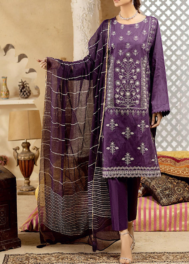 Zavish By Salitex Embroidered Lawn Suits Unstitched 3 Piece ST22Z WK-00963UT - Luxury Collection