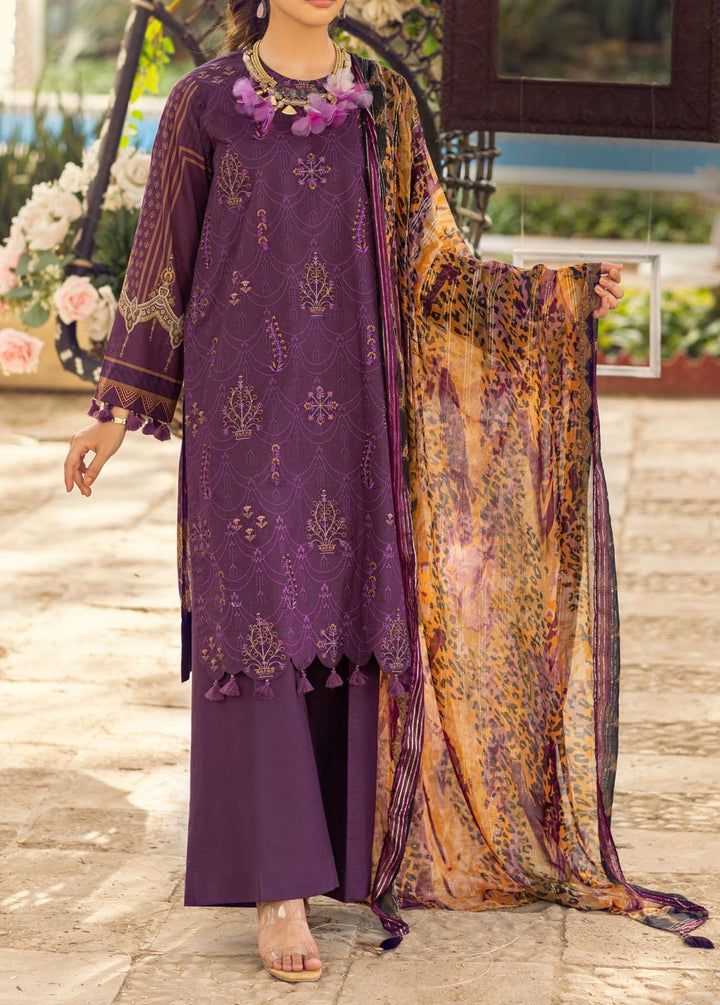 Zure By Salitex Embroidered Lawn Suits Unstitched 3 Piece ST22L WK-01033BUT - Summer Collection