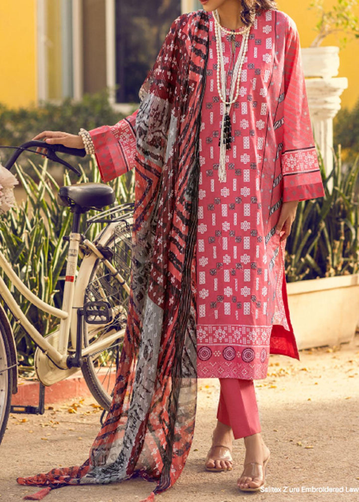 Zure By Salitex Embroidered Lawn Suits Unstitched 3 Piece ST22L WK-01034BUT - Summer Collection