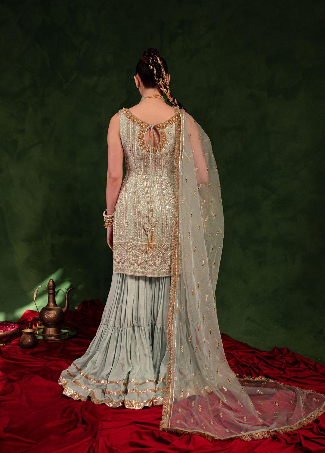 Maria Osama Khan Luxury Pret  Chiffon 3 Piece Dress MOK23SSF QAYAAS