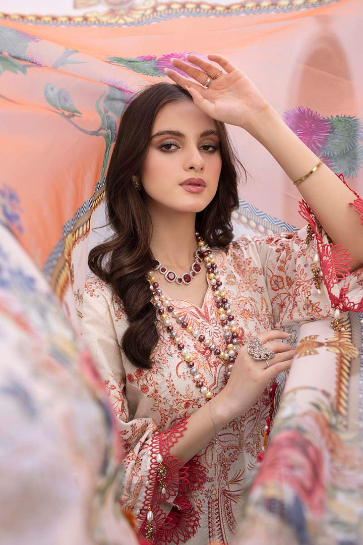 Husn E Adaa by Maham Sultan Unstitched Embroidered Lawn 3 Piece Suit MS26UHA Saloni - Lawn Collection