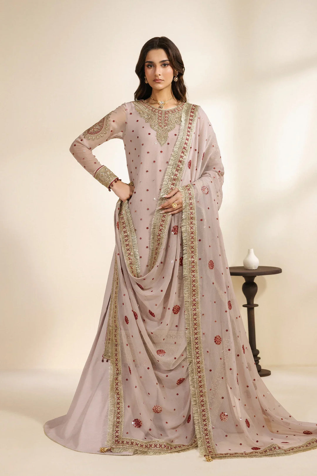 Meraki by Zarif Unstitched Embroidered Chiffon 3 Piece Suit ZR26UCM SAMA 06 - Festive Collection