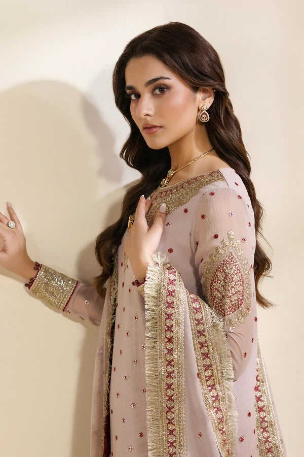 Meraki by Zarif Unstitched Embroidered Chiffon 3 Piece Suit ZR26UCM SAMA 06 - Festive Collection