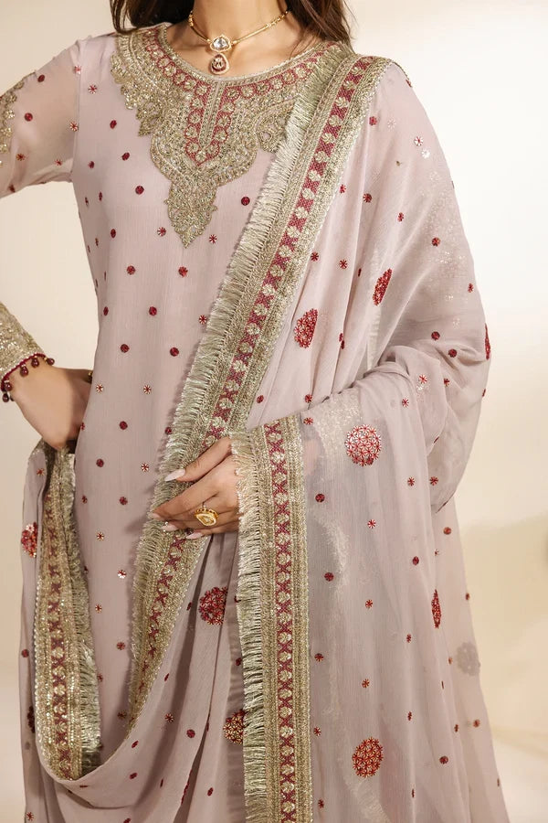 Meraki by Zarif Unstitched Embroidered Chiffon 3 Piece Suit ZR26UCM SAMA 06 - Festive Collection