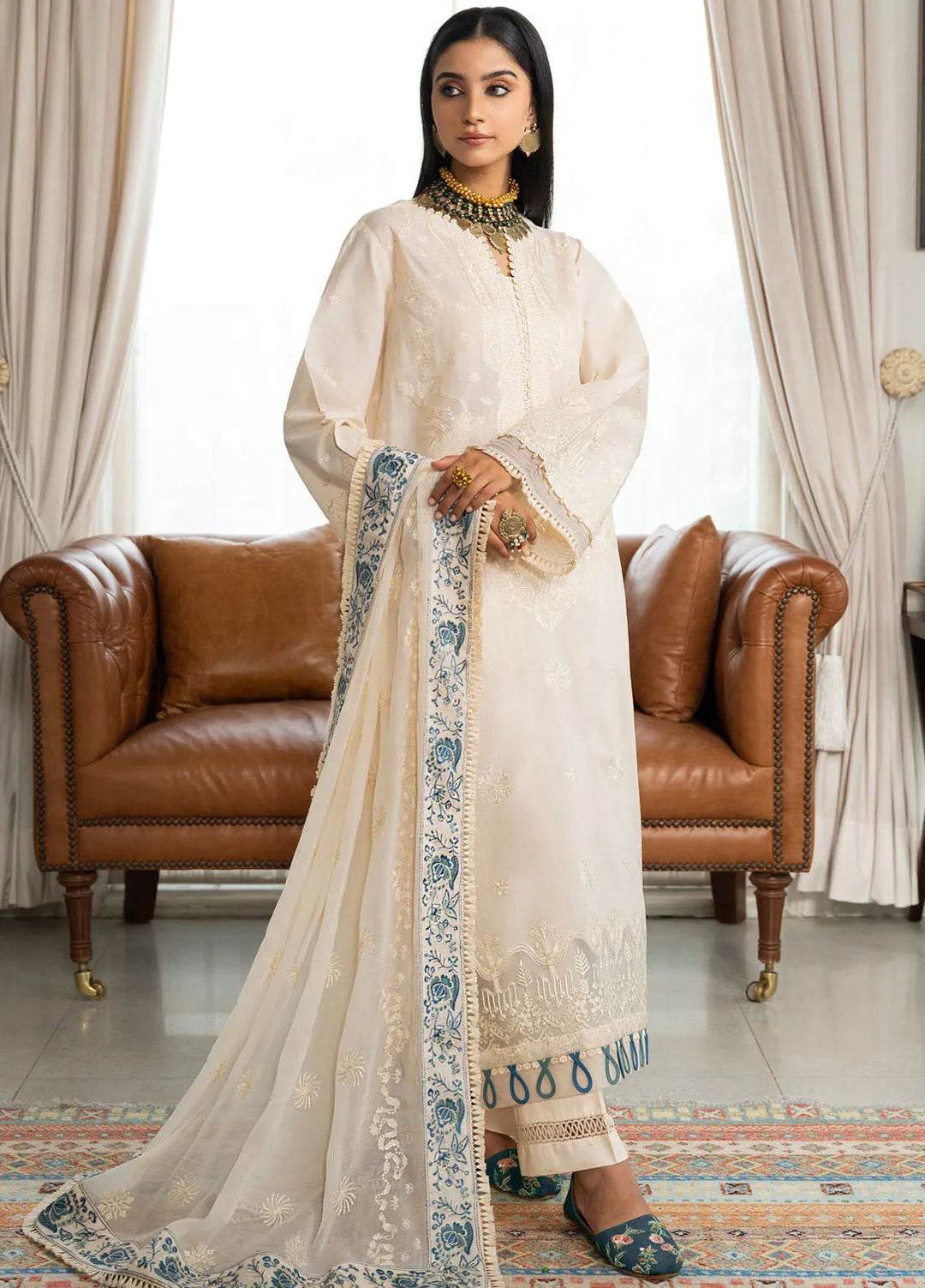 Samah By Aik Atelier Embroidered Lawn Suit Unstitched 3 Piece AIK24S Look-02 - Summer Collection