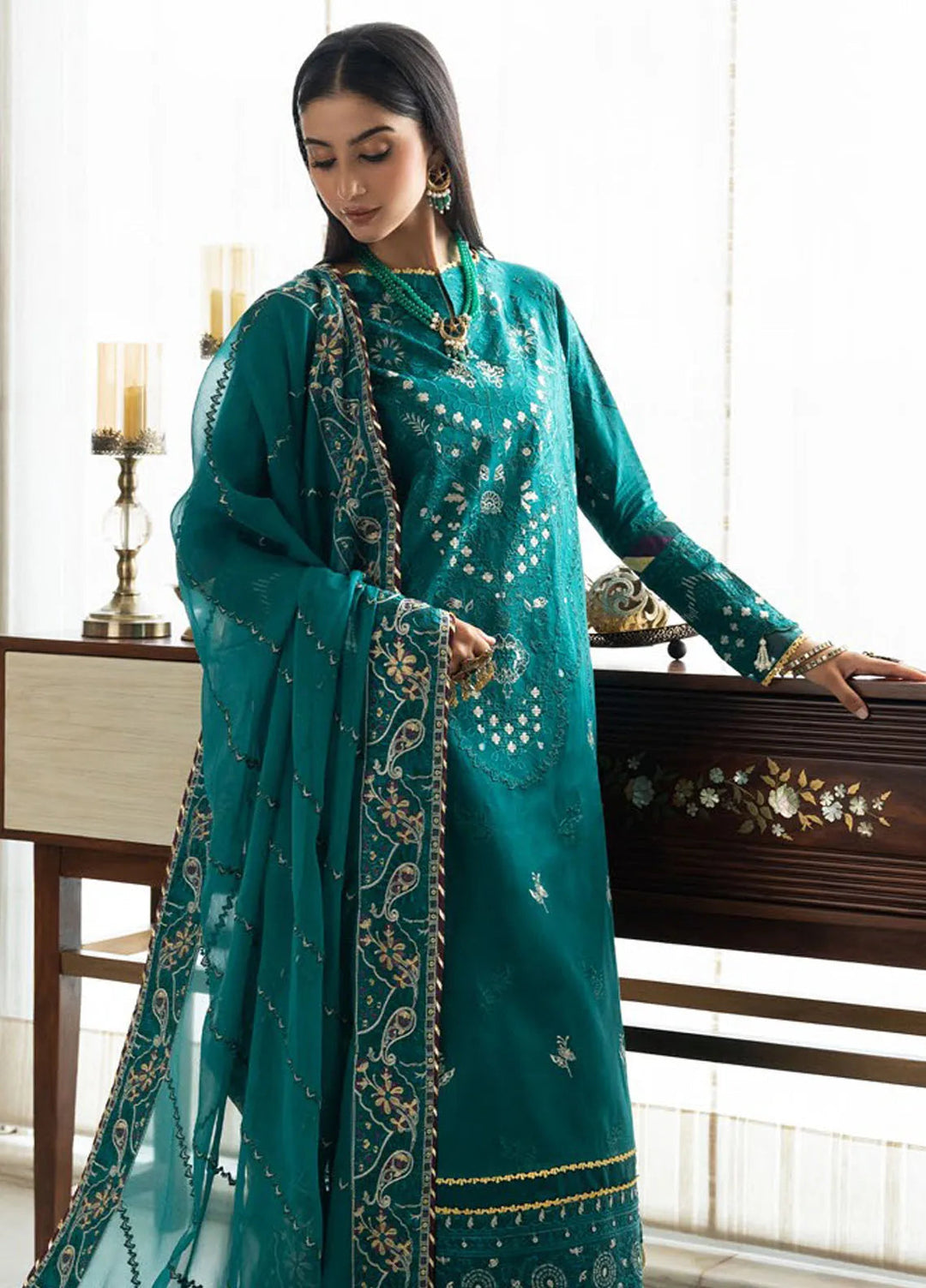 Samah By Aik Atelier Embroidered Lawn Suit Unstitched 3 Piece AIK24S Look-04 - Summer Collection