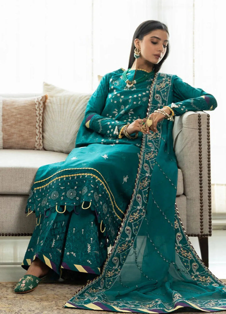 Samah By Aik Atelier Embroidered Lawn Suit Unstitched 3 Piece AIK24S Look-04 - Summer Collection