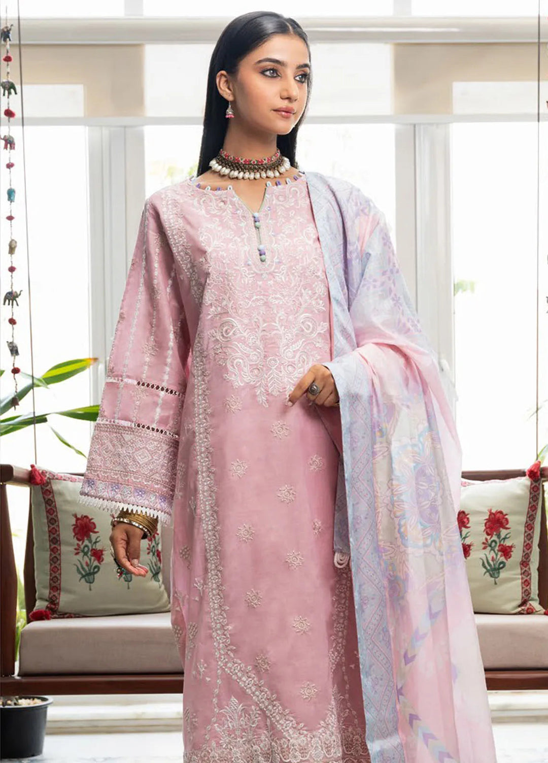 Samah By Aik Atelier Embroidered Lawn Suit Unstitched 3 Piece AIK24S Look-06 - Summer Collection