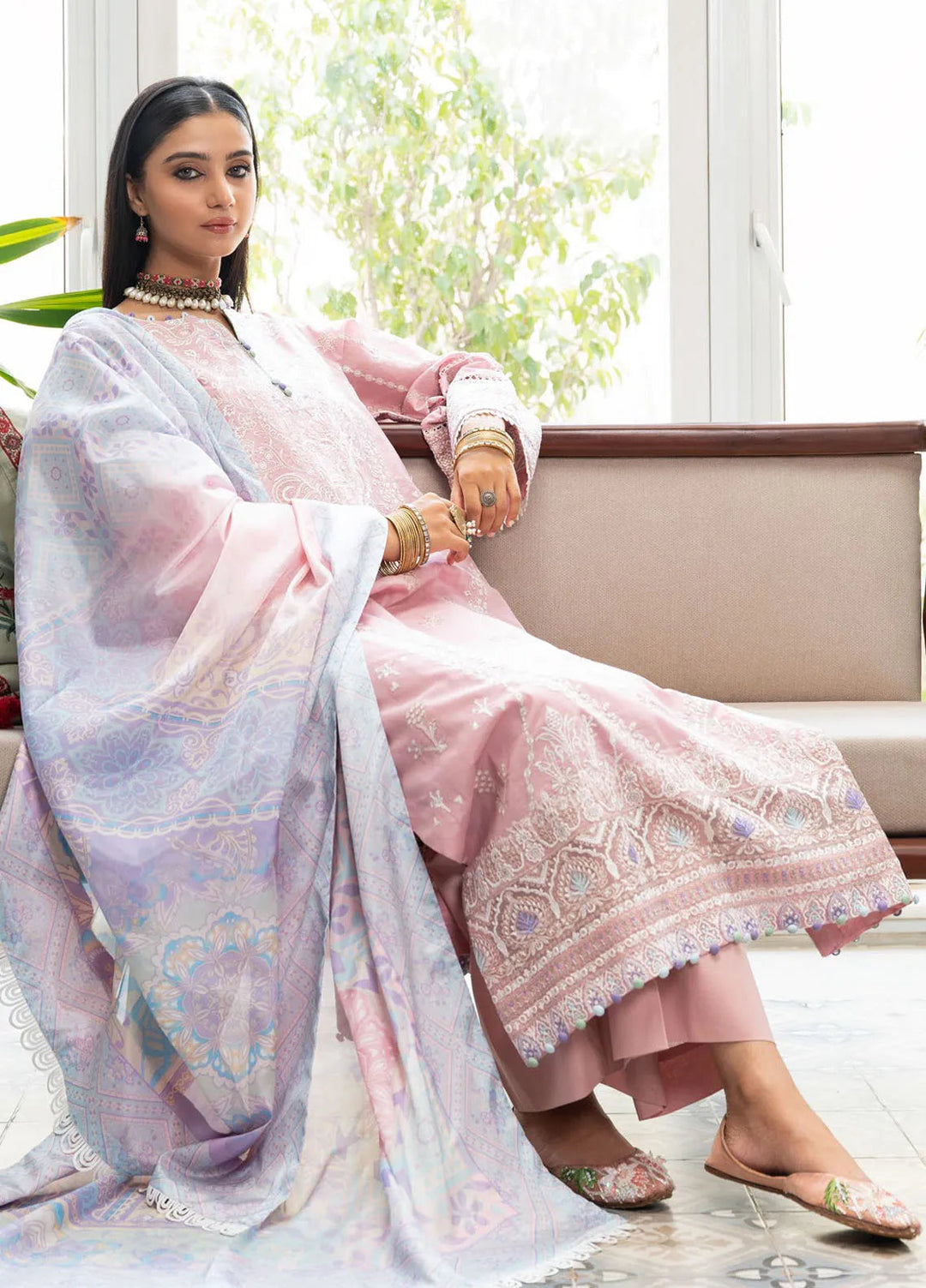 Samah By Aik Atelier Embroidered Lawn Suit Unstitched 3 Piece AIK24S Look-06 - Summer Collection