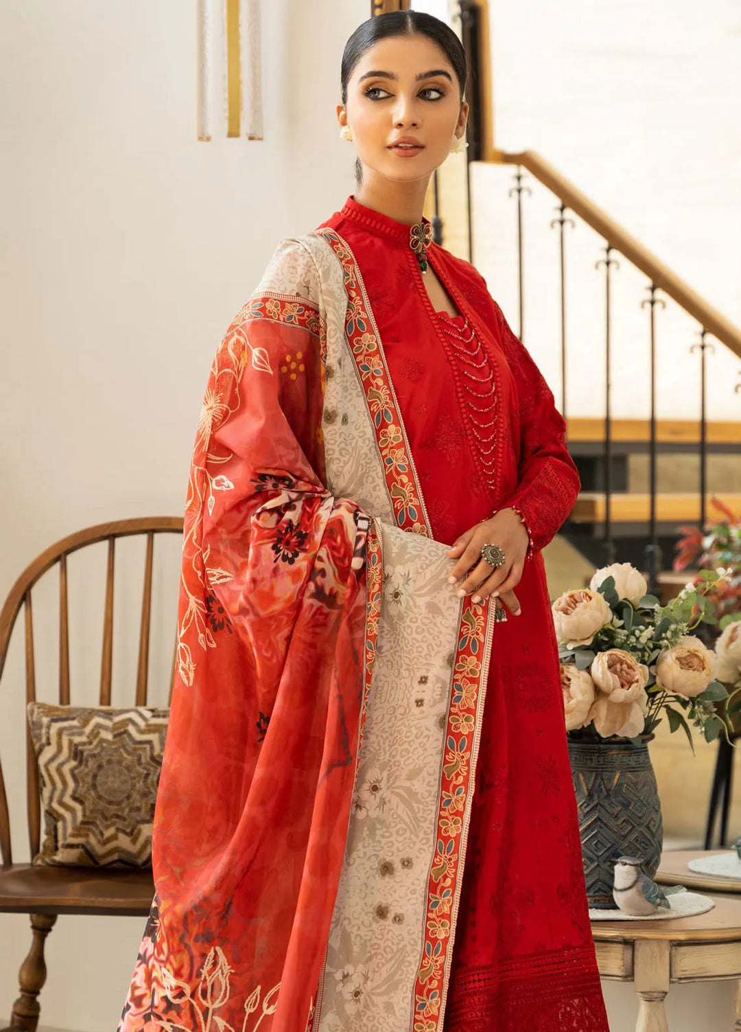 Samah By Aik Atelier Embroidered Lawn Suit Unstitched 3 Piece AIK24S Look-08 - Summer Collection