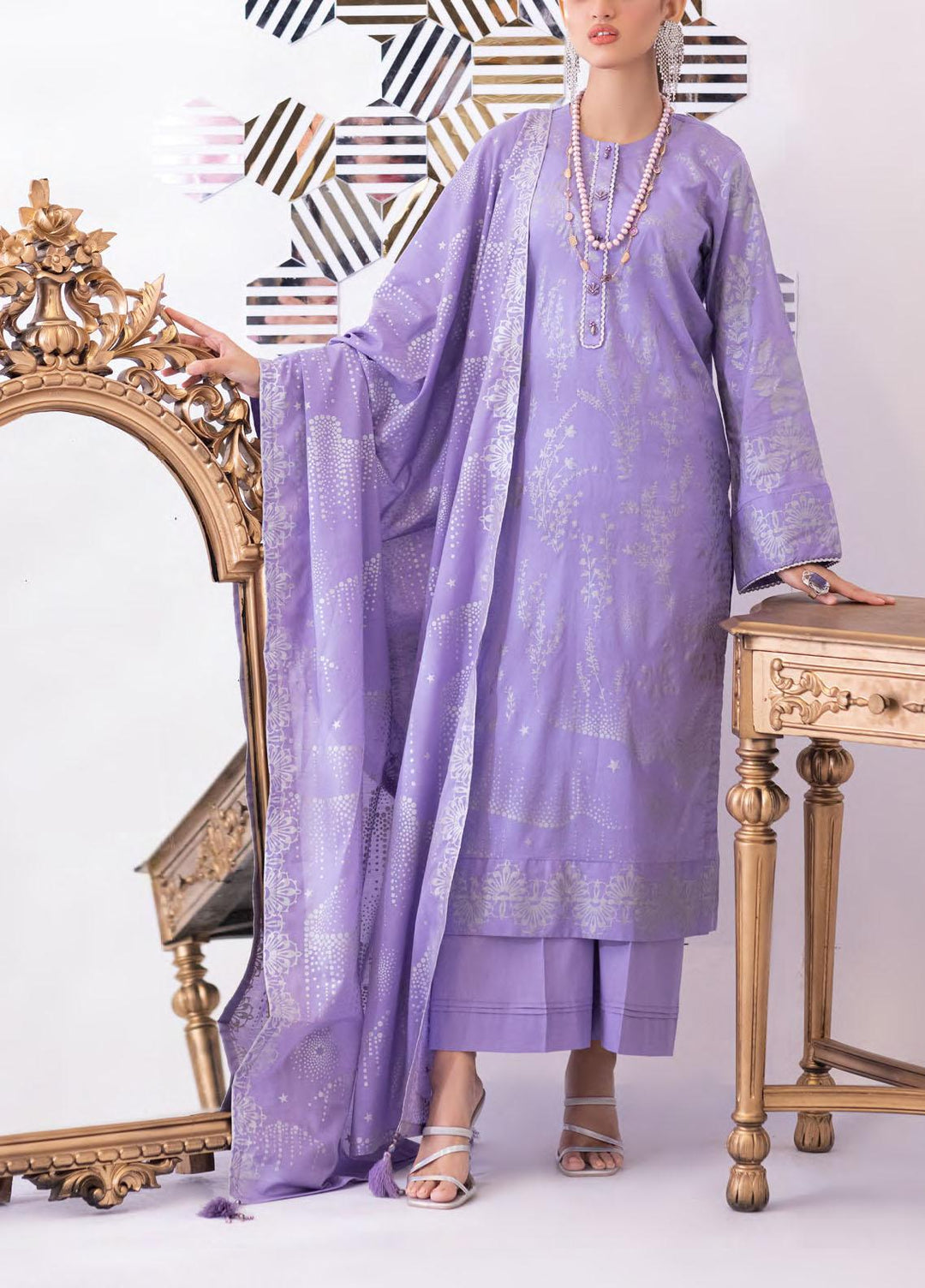 Sana & Sara By Salitex Printed Lawn Suits Unstitched 3 Piece ST22SS SS-00049AUT - Summer Collection