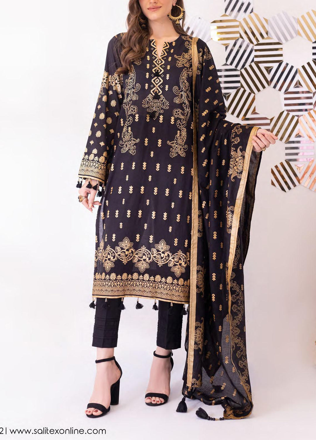 Sana & Sara By Salitex Printed Lawn Suits Unstitched 3 Piece ST22SS SS-00060AUT - Summer Collection