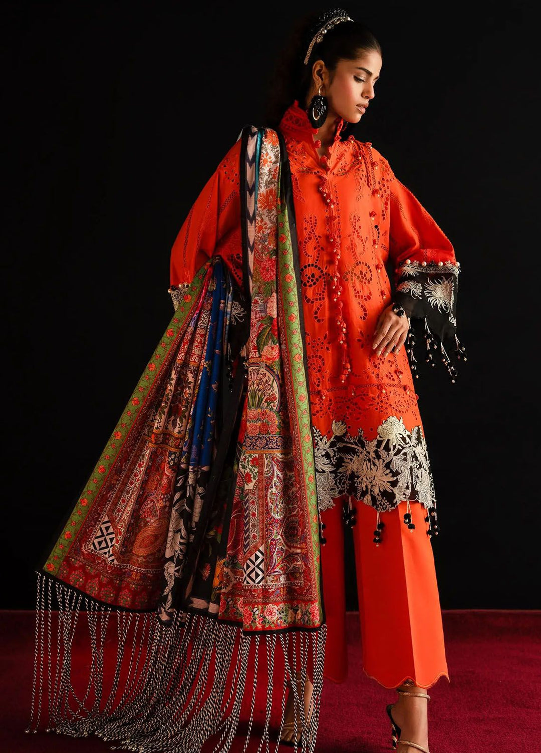 Sana Safinaz Embroidered Lawn Suits Unstitched 3 Piece SS24UL 1A - Luxury Collection