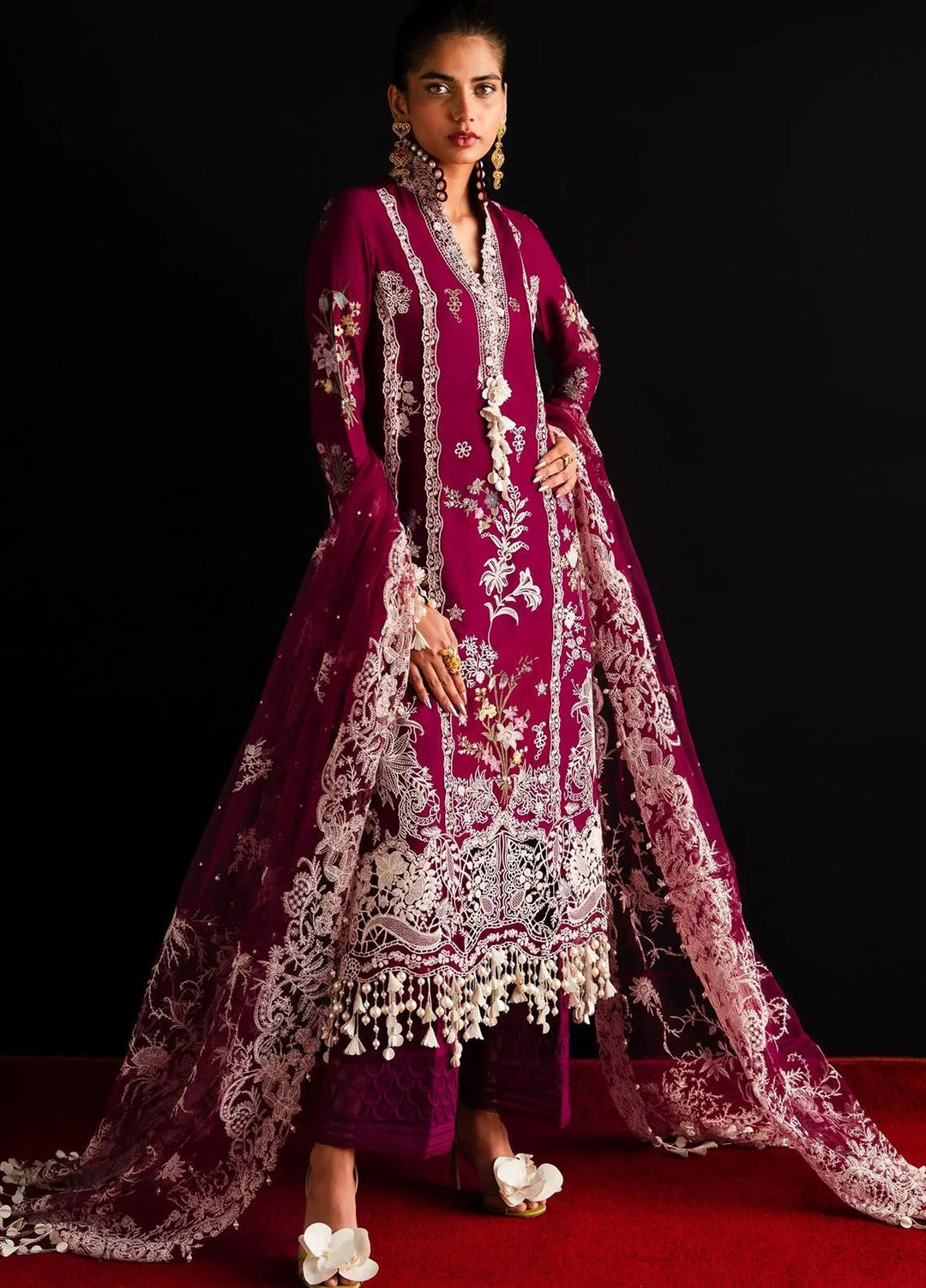 Sana Safinaz Embroidered Lawn Suits Unstitched 3 Piece SS24UL 7B - Luxury Collection