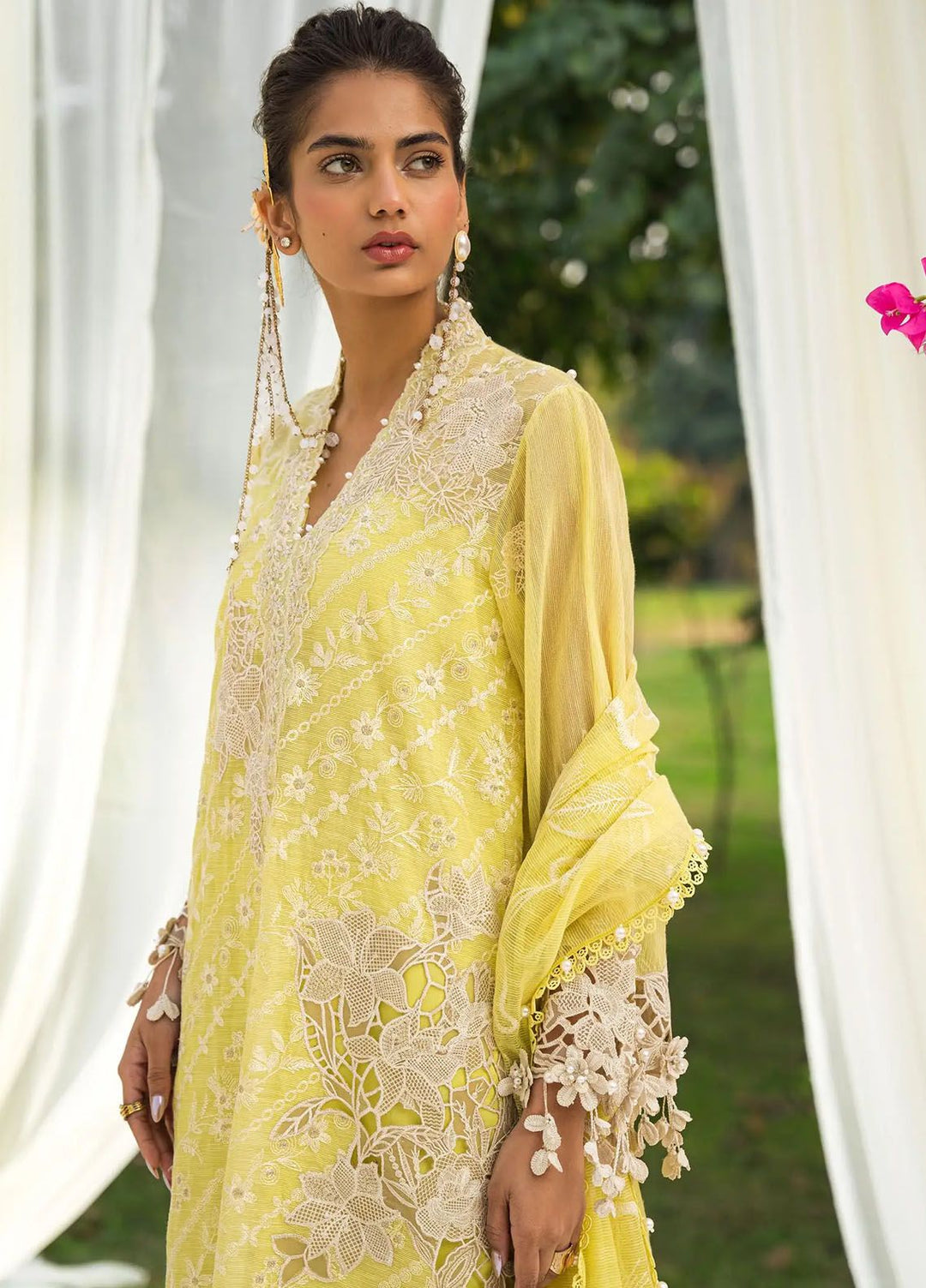 Sana Safinaz Embroidered Net Suits Unstitched 3 Piece SS24UL 10A - Luxury Collection