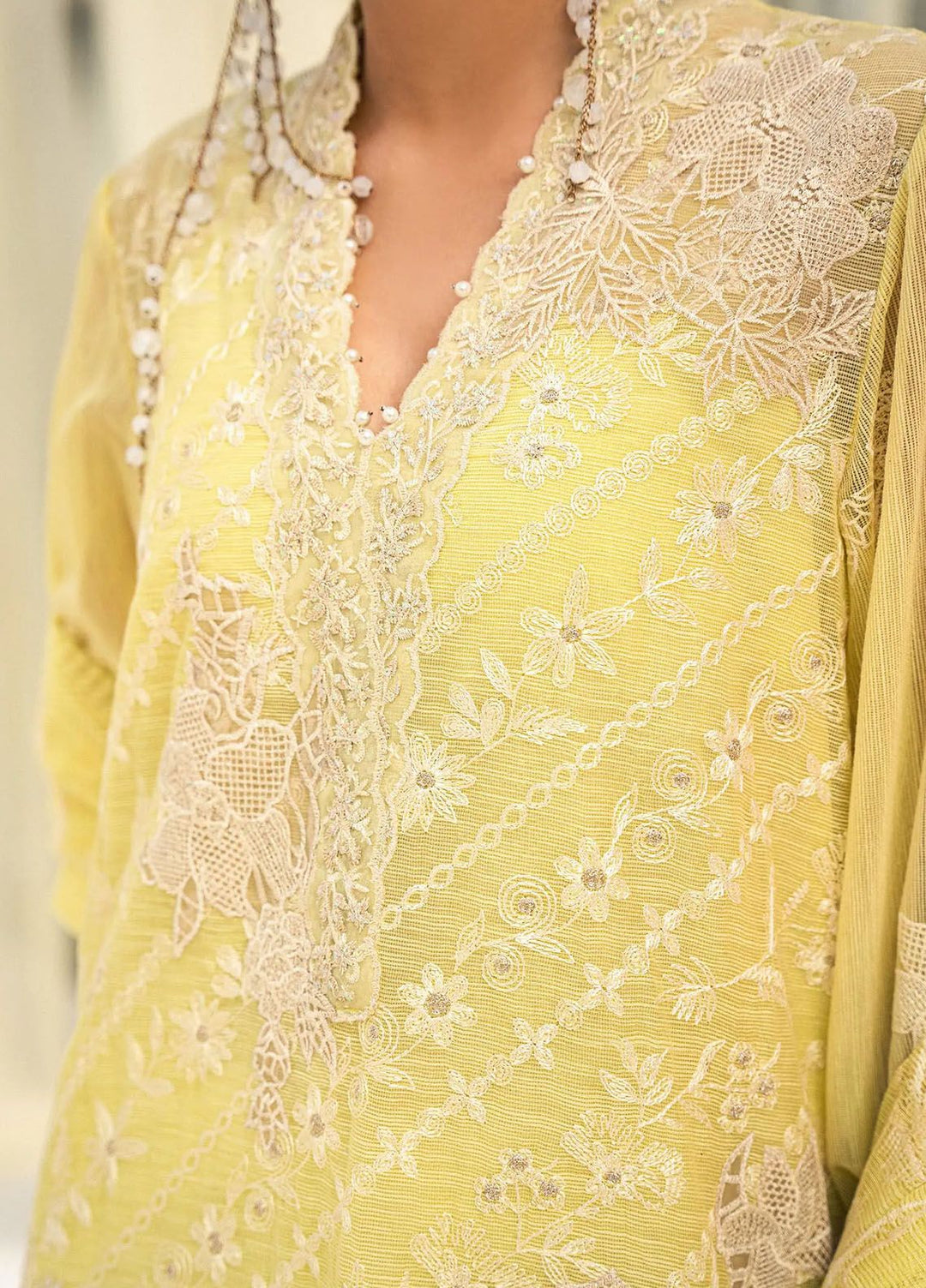 Sana Safinaz Embroidered Net Suits Unstitched 3 Piece SS24UL 10A - Luxury Collection