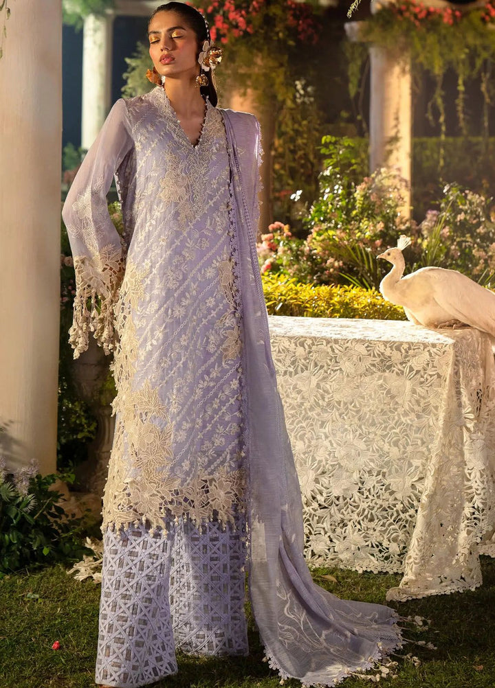 Sana Safinaz Embroidered Net Suits Unstitched 3 Piece SS24UL 10B - Luxury Collection
