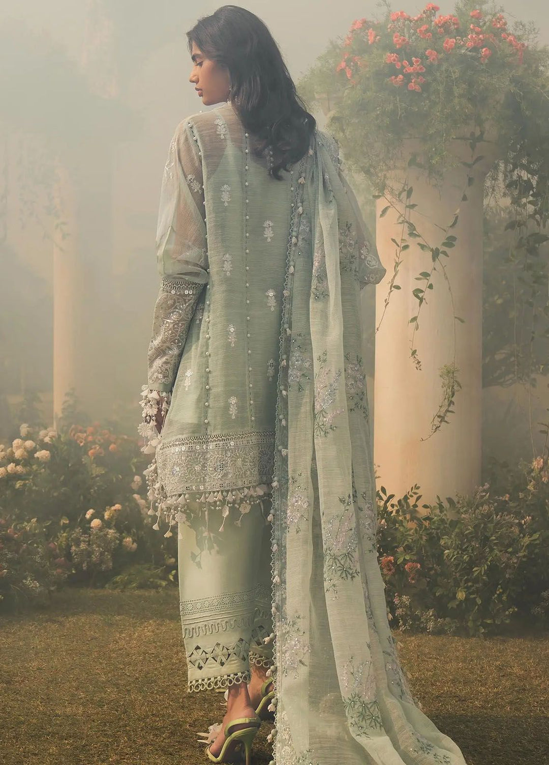 Sana Safinaz Embroidered Net Suits Unstitched 3 Piece SS24UL 6B - Luxury Collection