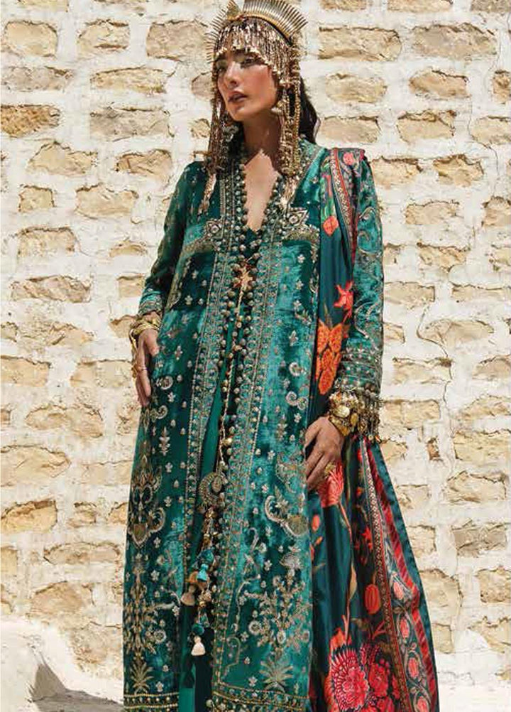 Sana Safinaz Embroidered Velvet Suits Unstitched 3 Piece SS23WL D-02 - Luxury Collection