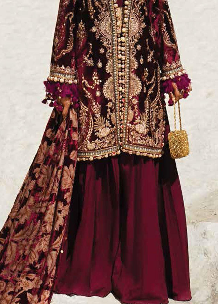Sana Safinaz Embroidered Velvet Suits Unstitched 3 Piece SS23WL D-03 - Luxury Collection