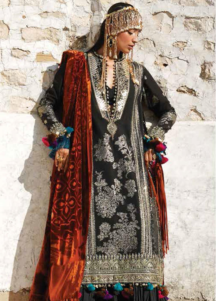 Sana Safinaz Embroidered Cotton Suits Unstitched 3 Piece SS23WL D-1A - Luxury Collection