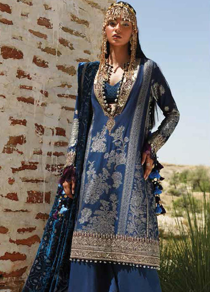 Sana Safinaz Embroidered Cotton Suits Unstitched 3 Piece SS23WL D-1B - Luxury Collection