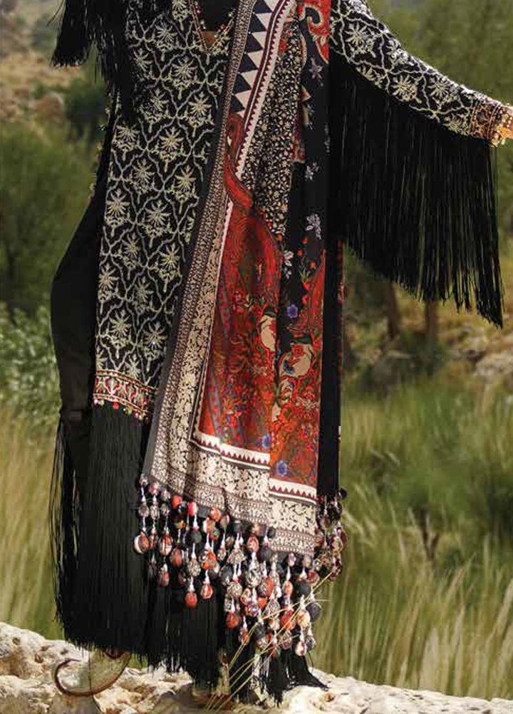 Sana Safinaz Embroidered Raw Silk Suits Unstitched 3 Piece SS23WL D-2A - Luxury Collection