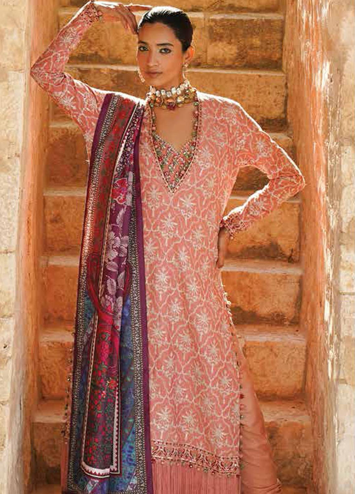 Sana Safinaz Embroidered Raw Silk Suits Unstitched 3 Piece SS23WL D-2B - Luxury Collection