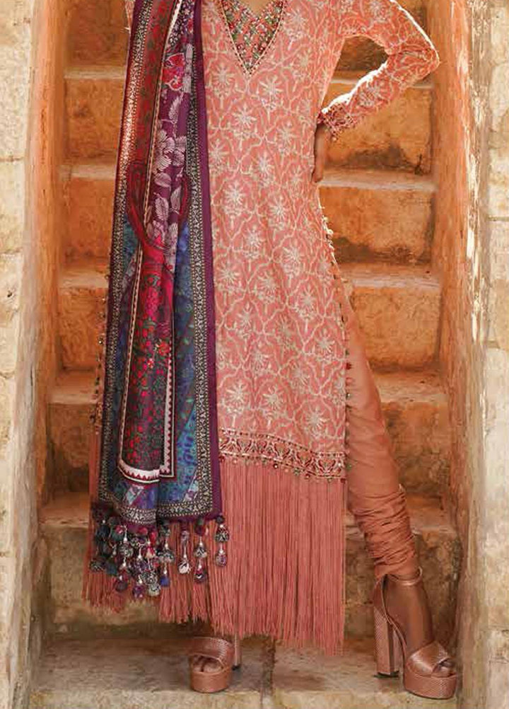 Sana Safinaz Embroidered Raw Silk Suits Unstitched 3 Piece SS23WL D-2B - Luxury Collection