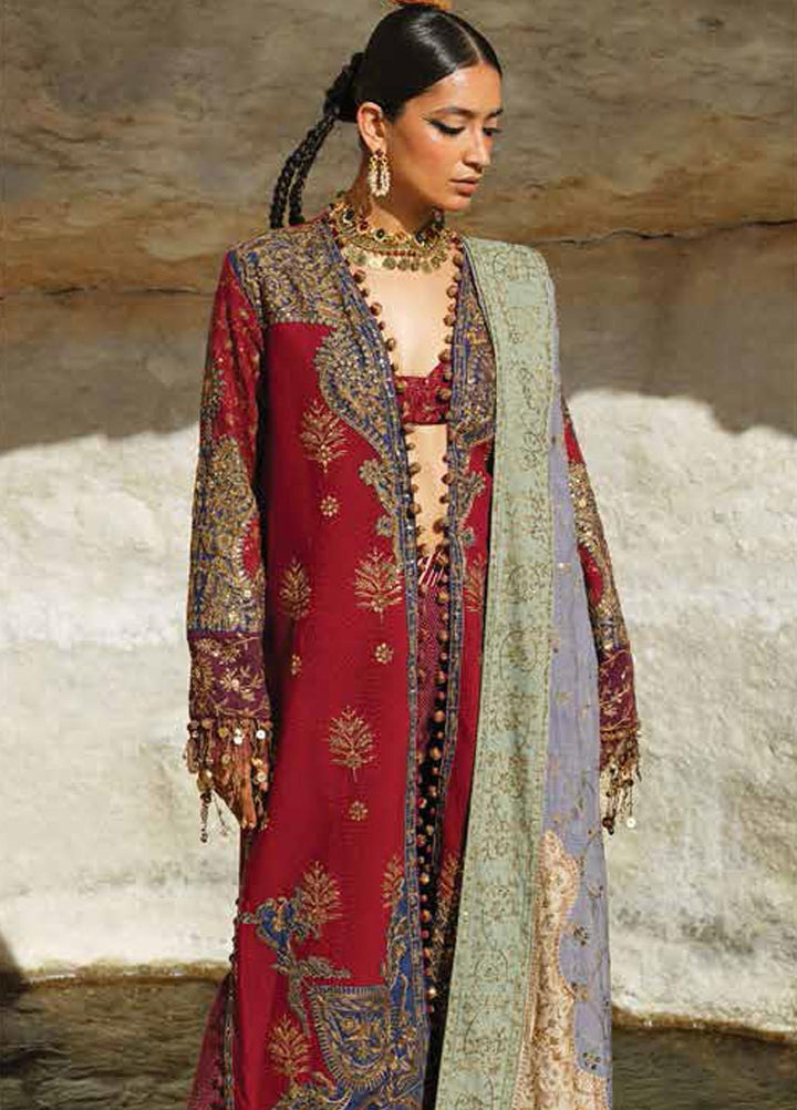 Sana Safinaz Embroidered Slub Suits Unstitched 3 Piece SS23WL D-3B - Luxury Collection
