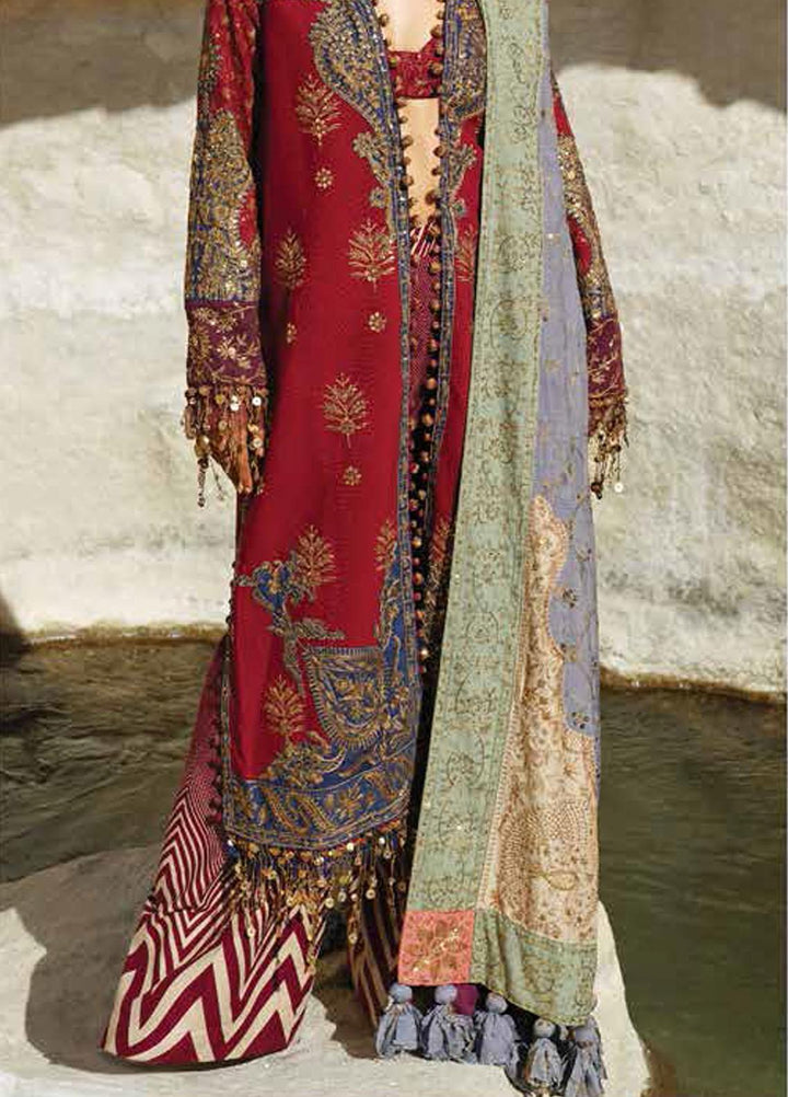 Sana Safinaz Embroidered Slub Suits Unstitched 3 Piece SS23WL D-3B - Luxury Collection