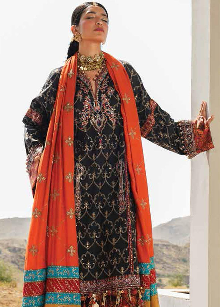 Sana Safinaz Embroidered Slub Suits Unstitched 3 Piece SS23WL D-4A - Luxury Collection