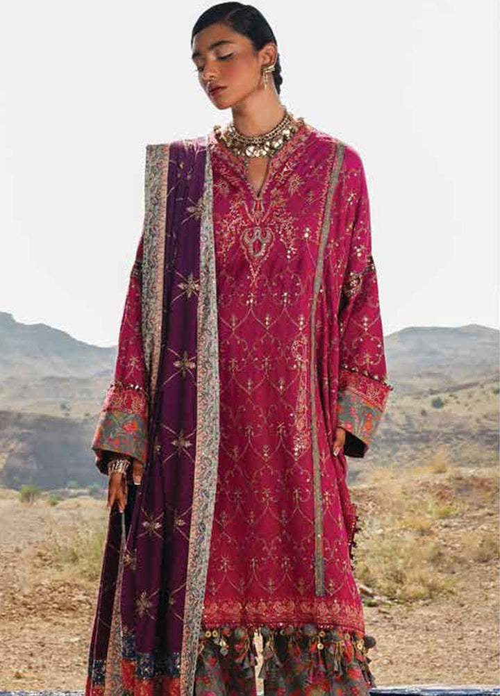 Sana Safinaz Embroidered Slub Suits Unstitched 3 Piece SS23WL D-4B - Luxury Collection