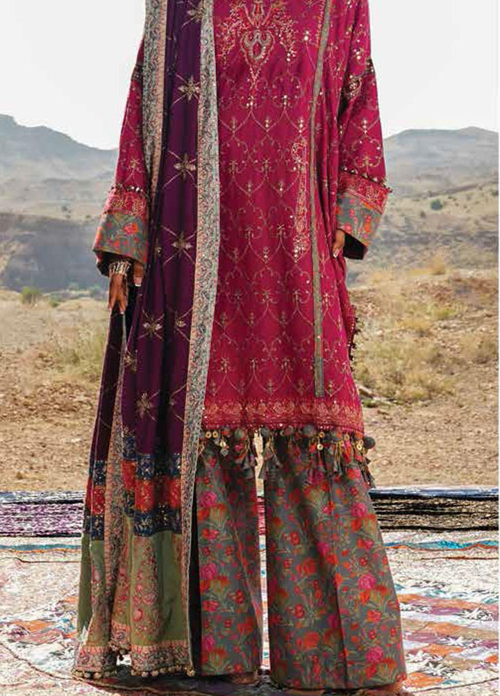 Sana Safinaz Embroidered Slub Suits Unstitched 3 Piece SS23WL D-4B - Luxury Collection