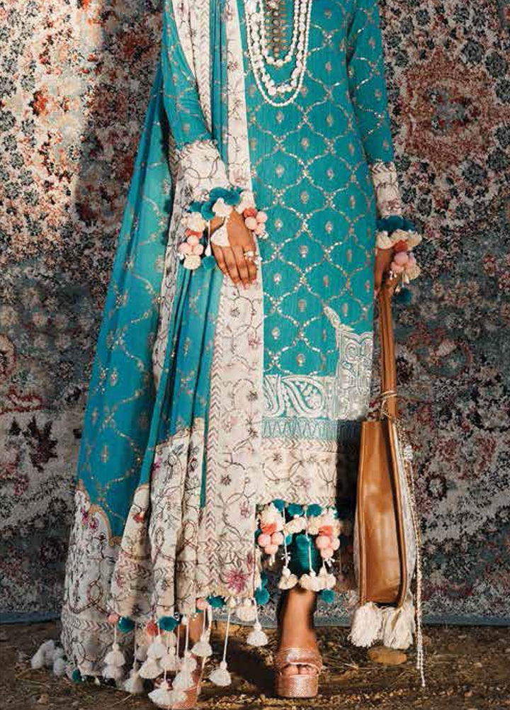 Sana Safinaz Embroidered Slub Suits Unstitched 3 Piece SS23WL D-5B - Luxury Collection