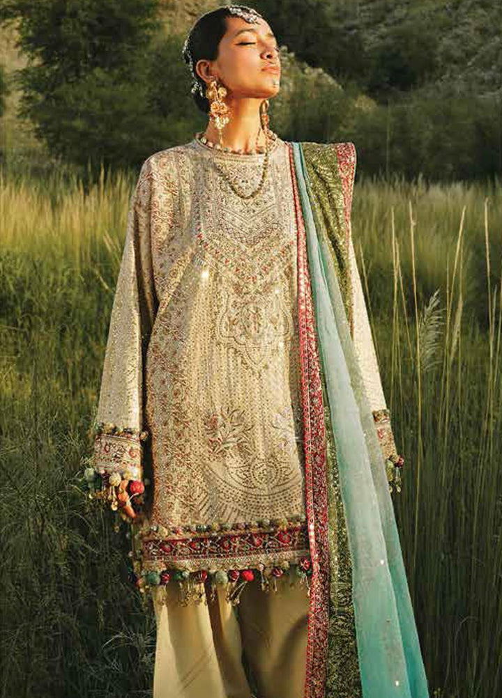 Sana Safinaz Embroidered Slub Suits Unstitched 3 Piece SS23WL D-6A - Luxury Collection